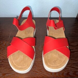 Easy spirit red sandals. New. Size 8.5W.